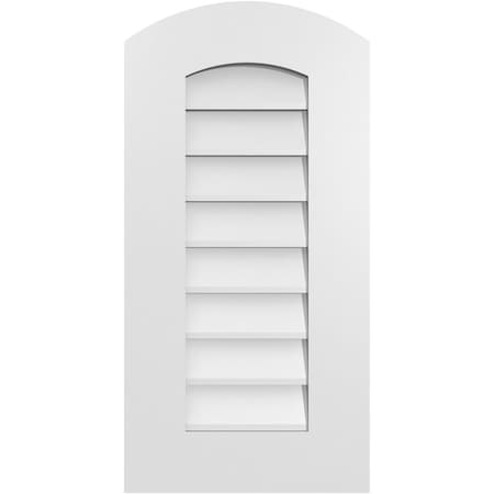 Ekena Millwork Arch Top Surface Mount PVC Gable Vent: Functional, w/ 3-1/2"W x 1"P Standard Frame, 14"W x 28"H GVPAR14X2801SF